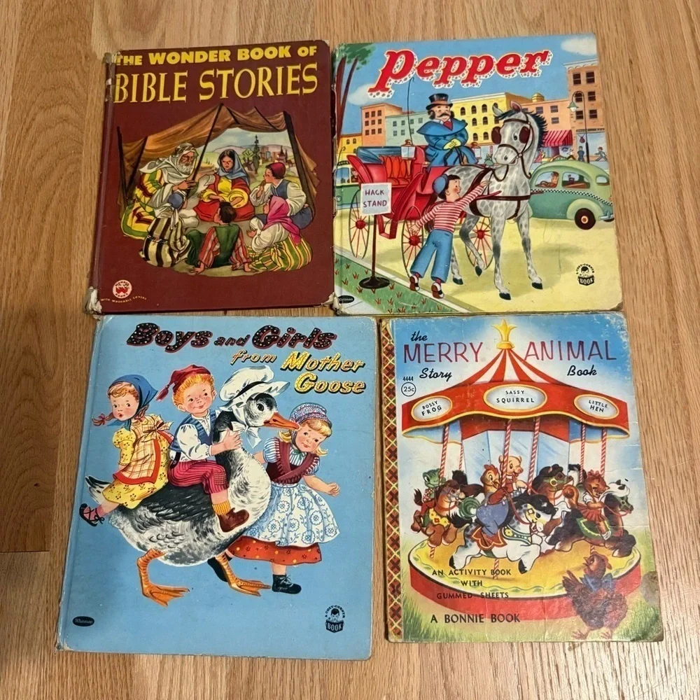 Vintage Kids Storybook Bundle The Merry Animal Story Book Bonnie Pepper